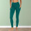 Damen-Yogahose, einfarbig, hoher Bund, elastische Leggings 6