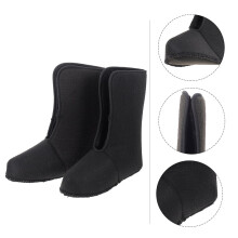 1 Paar schwarze Winterstiefel mit Fleecefutter für Kälteschutz, geeignet für Herren und Meeresangler