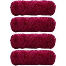 4 Skeins Chenille Yarn, Blanket Yarn for Knitting Chenille Velvet Fancy Yarn for Crochet Weaving DIY Craft Total Length 4180m (4190yds, 4100g)