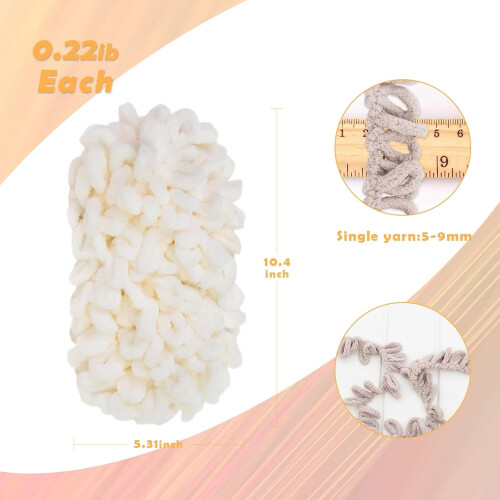 2 τεμάχια/200 γρ. Νήμα Loop, 100% πολυεστερικό νήμα Chenille Puffy για DIY πλέξιμο με τα δάχτυλα 2