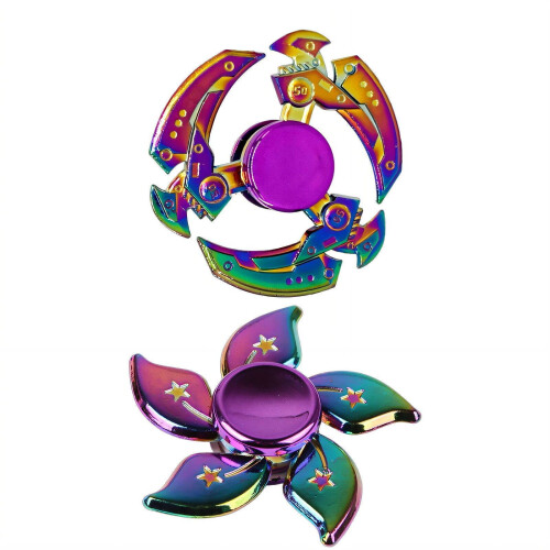 Fidget Spinner van metaal, kleurrijk, 2 stuks