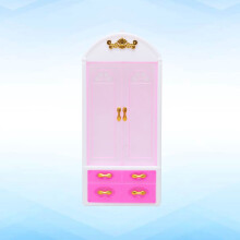 Armadio per bambole rosa e bianco con cassetti funzionanti