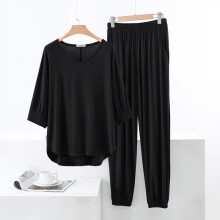 Set de pijamale pentru femei, asortat cu topuri cu mânecă scurtă și pantaloni lungi cu buzunare laterale