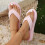 Damen-Sandalen, rosa, Größe 7,5, bequeme Flip-Flops 6