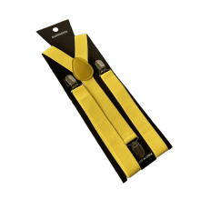 GASTROPOD Men's Adjustable Elastic Suspenders, 2.5cm100cm, Yellow, Casual & Formal, Heavy Duty — Compatible with All Standard Trousers