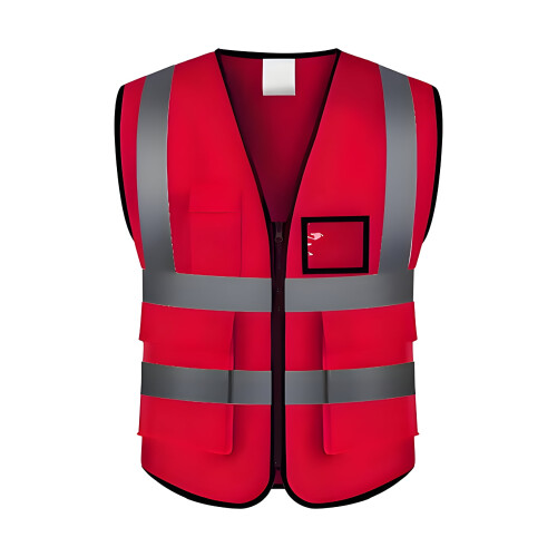 Red Reflective Safety Vest for Men Size L