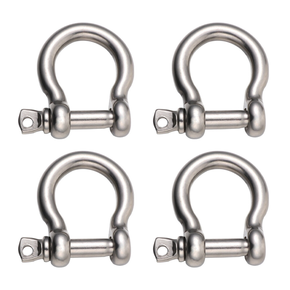 304 Stainless Steel D Ring Shackles For Trailer Winch - 4Pcs 9426043635527