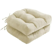 Sett med 2 beige puter til utendørs stoler, 40x40 cm, tuftet