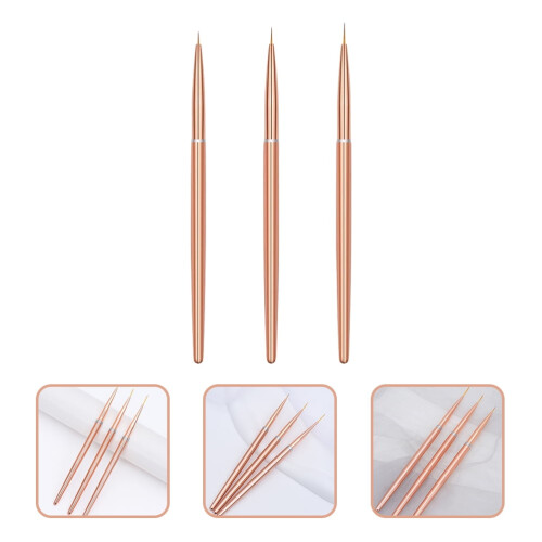 Σετ πινέλων για λάμψεις νυχιών Rose Gold 3 τεμαχίων
