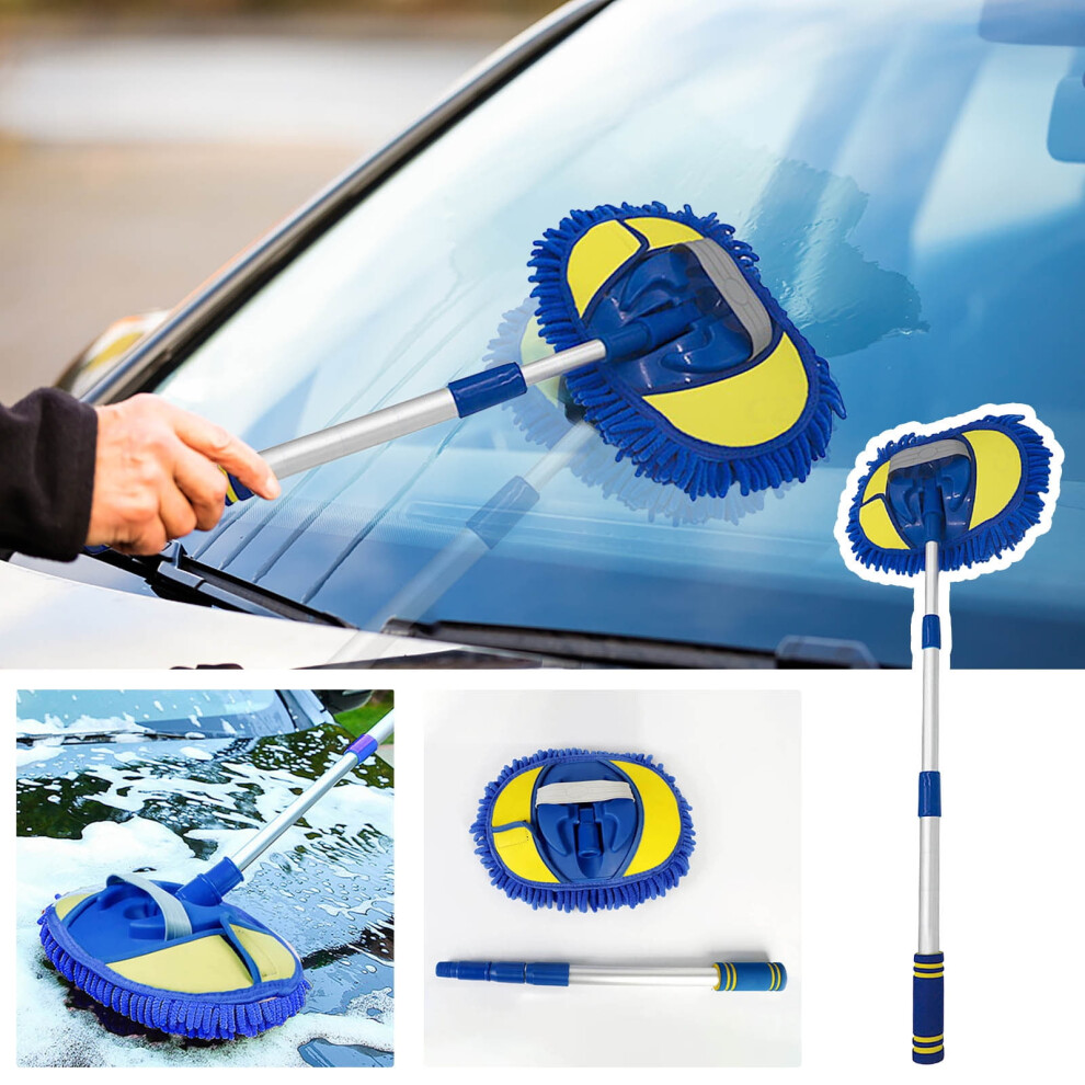 Chenille Telescopic Car Wash Mop With Microfiber Sponge & Soft Hair, Scratch-Free Cleaning For Car/Rv/Suv/Truck/Boat 9426043635626