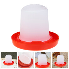 1Pcs Chicken Watering Bucket Cylindrical Plastic 10.2x10.2in for Outdoor Use