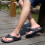 Men's Summer Beach Flip Flops Black Size 9 2