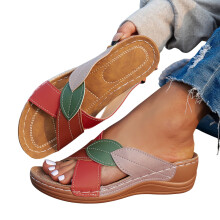 Dame Lette ortopædiske sandaler med kiler Svangstøtte Memory Foam Casual Sommer Sandaler med stropper Skridsikre