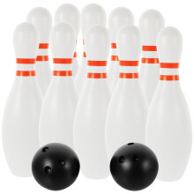 Bowling Pins for Kids Bowling Play Sets Plastic White Large Size 12Pcs 11.8*3.9*3.9in