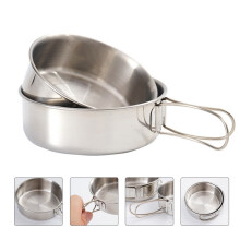 Worgeous Stainless Steel Folding Bowl Camping Tableware Serving Utensils