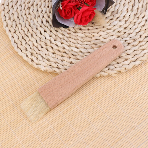 Pincel de confeitaria NIYANGLE com cerdas de javali para pincelar uniformemente massas com manteiga e ovo, marrom claro, 30 cm (12 polegadas). 1