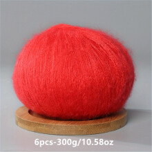 6pcs Mohair Yarn Crochet and Hand Knitted Knitting Crocheting DIY Wool Thread Spring and Summer Soft and skin friendly 50g/pc