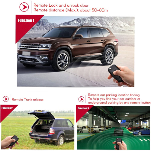 Keyless Universal Car Door Lock Trunk Release Keyless Entry System Central Locking Kit With Remote Control 2