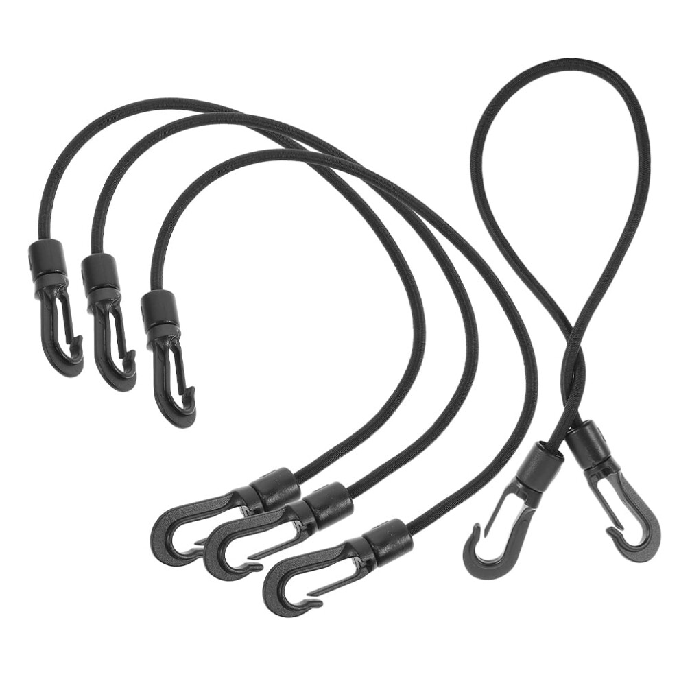 Frcolor 4Pcs 14.5" Adjustable Carabiner Bungee Cords With Hooks, Uv-Resistant, Compatible With Cargo Bike, Luggage Carts, Truck 9426043715717