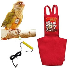 Washable Bird Diapers & Leash Set – Reusable, Waterproof Flight Suit for Parrots, Macaws, Budgies, Canaries (Black, Sun Conure)