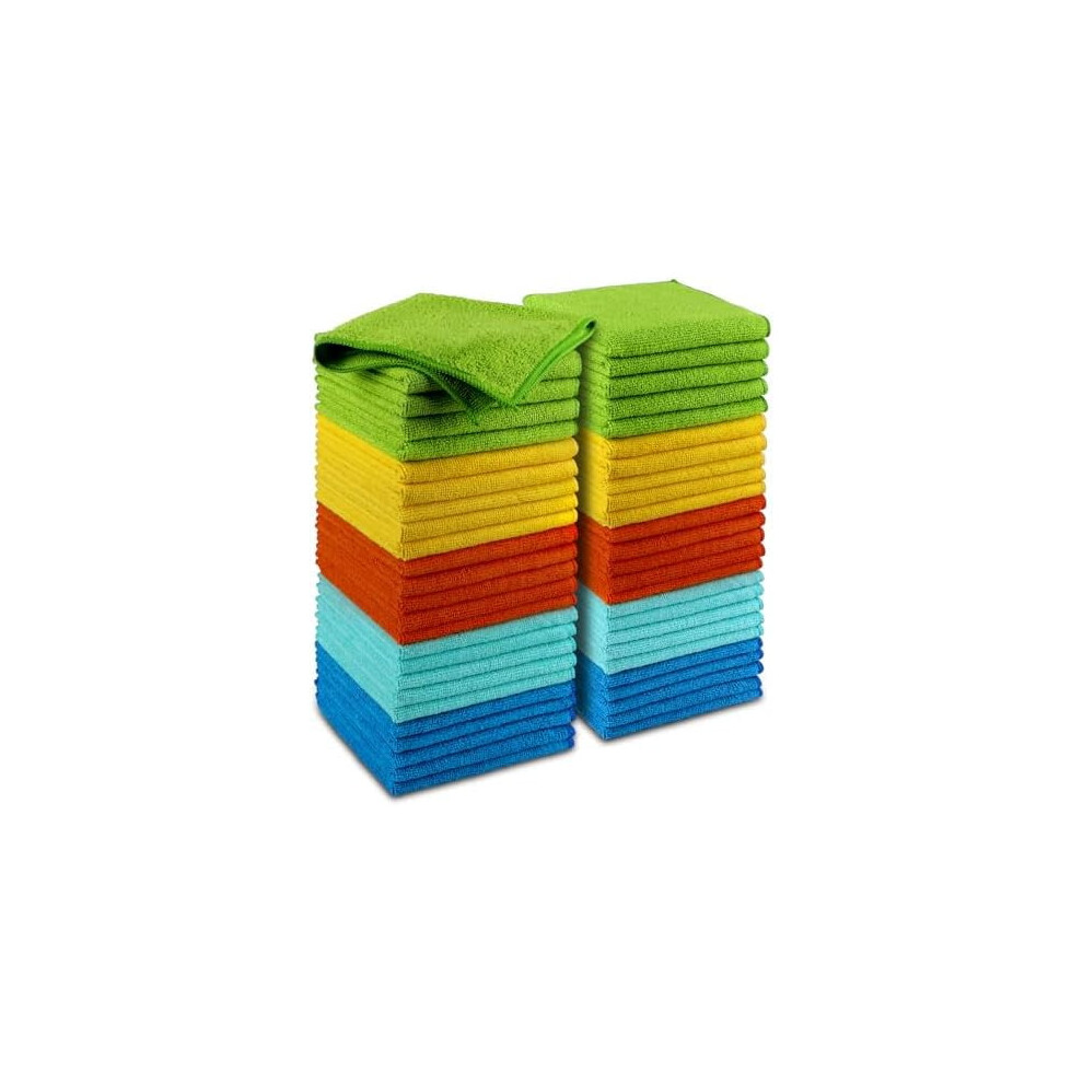 Microfiber Cleaning Cloth 50Pk, 1212", For Cars, Suvs, Windows, Kitchen, House Â Absorbent & Lint-Free 9426043715588