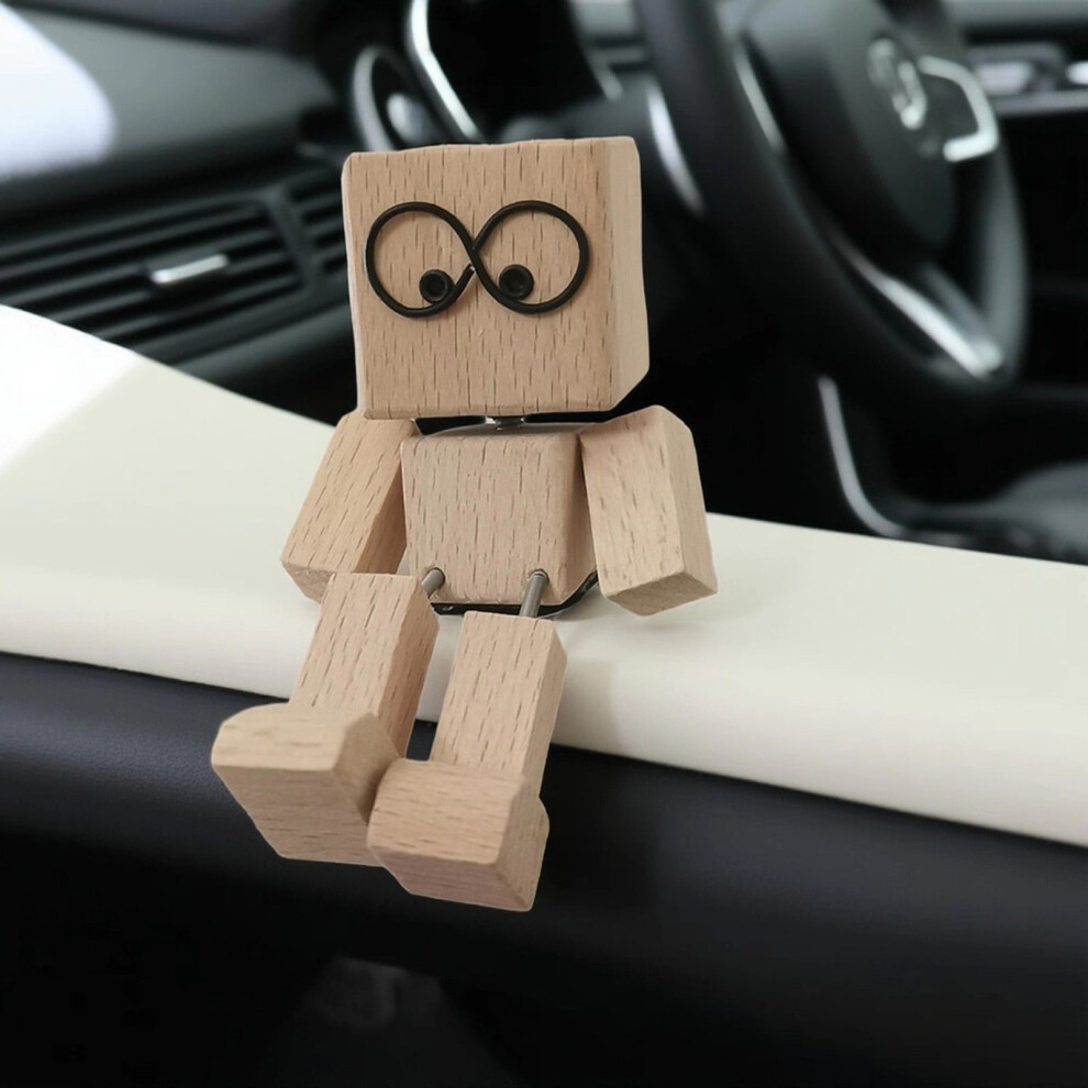 Wooden Shaking Man Figurine For Car Dashboard 1Pc 9181073016370