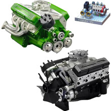 Kit de motor Mini V8, modelo de gasolina de 44 cc y 4 tiempos refrigerado por agua, funciona, kit de construcción STEM para adultos, escala 1/6