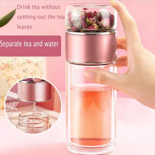 Glas-Teekanne mit Doppelschichtfilter und umgekehrter Brühmethode 2