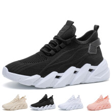 Pustende joggesko for kvinner Løpesko Snøresneakers Sklisikre bladsåler Komfortable joggesko Uformelle tursko