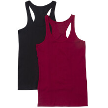 Damen- und Plus-Size-Rami-Tanktops aus Baumwolle mit Rippstrick und Racerback