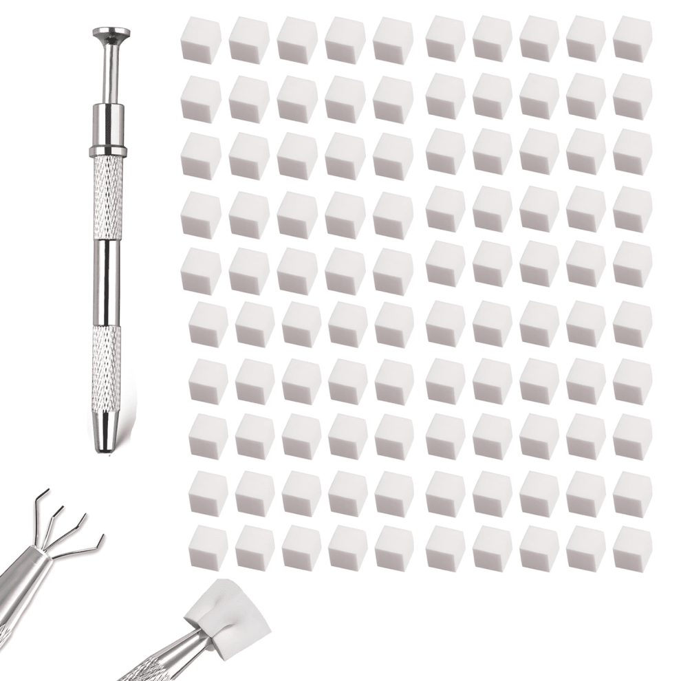 White Soft Nail Sponges For Ombre, 4 Claws Nail Sponge Metal Grabber, Nail Brush Nail Supplies Manicure Nail Art Tools Nail Accessories, 100 Pcs,