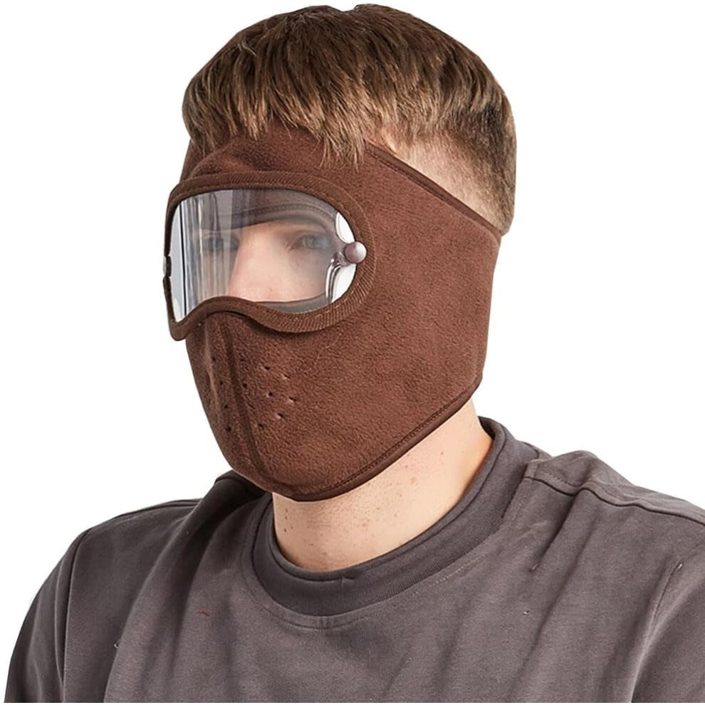 Balaclava Fleece Ski Mask For Men Women Warm Windproof Winter Face Mask With Goggles-Perfect For Cycling Hiking Outdoor 9426043795542