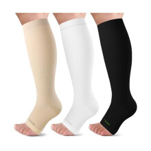 Open Toe Compression Socks 20-30mmHg Knee High