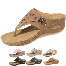 Flip Flops for Women Wedge Sandals Slip On Shoes Beach Dressy Casual Boho with Arch Support Wedge Heel Vintage Wide Width Sandals