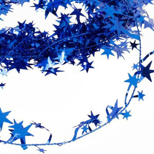 Blue Star Tinsel Garland 70 cm 1
