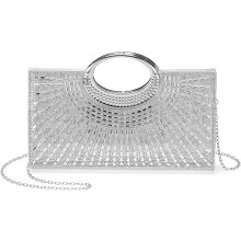 Evening Bags Clutch Purses for Women Formal, Rhinestone Handbags Purse Shoulder Bag with Chain Sparkly for Wedding Guest Party Gold