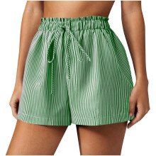 Shorts casuais femininos com bolsos - Shorts esportivos listrados para mulheres, shorts atléticos confortáveis e estilosos para o verão, shorts