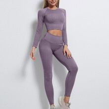 Edzőszettek nőknek, kétrészes ruhák, varrás nélküli, magas derekú leggings, jóga felsők, sport edzőszettek