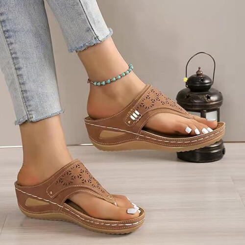 Γυναικεία σαγιονάρες, σανδάλια, slip-on, παραλία, casual, boho, με στήριξη καμάρας, τακούνι 1