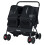 Doppelter Haustierbuggy mit verstellbarem Sonnenschutz, Schwarz 1