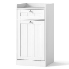 Freistehender Badezimmer-Wäscheschrank mit ausklappbarem Wäschekorb