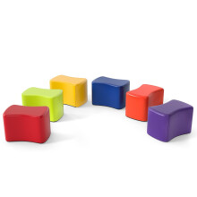 Modulare Kinderhocker, 6 farbenfrohe Kunstlederbezüge