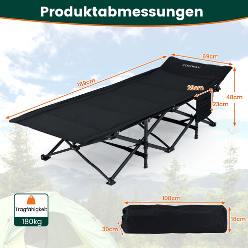 Faltbares Campingbett für Erwachsene mit 10-Punkt-Stützsystem 1