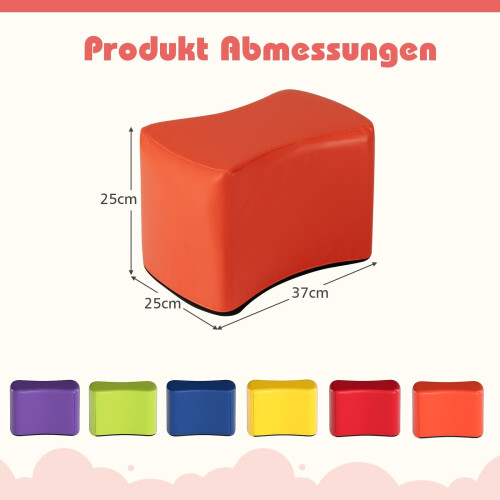 Modulare Kinderhocker, 6 farbenfrohe Kunstlederbezüge 1
