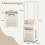 Panier à linge à roulettes avec cintre, pliable, beige, 30 L 2