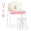 Conjunto de penteadeira infantil - Design 2 em 1, luzes de LED, branca 1