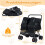 Doppelter Haustierbuggy mit verstellbarem Sonnenschutz, Schwarz 2