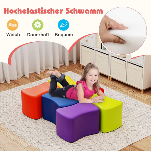 Modulare Kinderhocker, 6 farbenfrohe Kunstlederbezüge 2