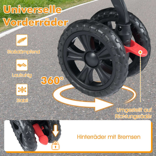 Doppelter Haustierbuggy mit verstellbarem Verdeck, Grau 2