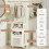 Panier à linge à roulettes avec cintre, pliable, beige, 30 L 4